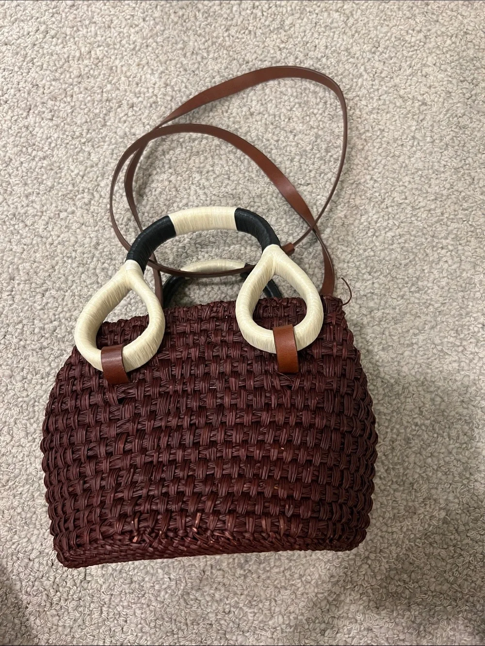 Johanna Ortiz reddish Confronting Love mini bucket bag Cream & Black handles - Picture 6 of 6